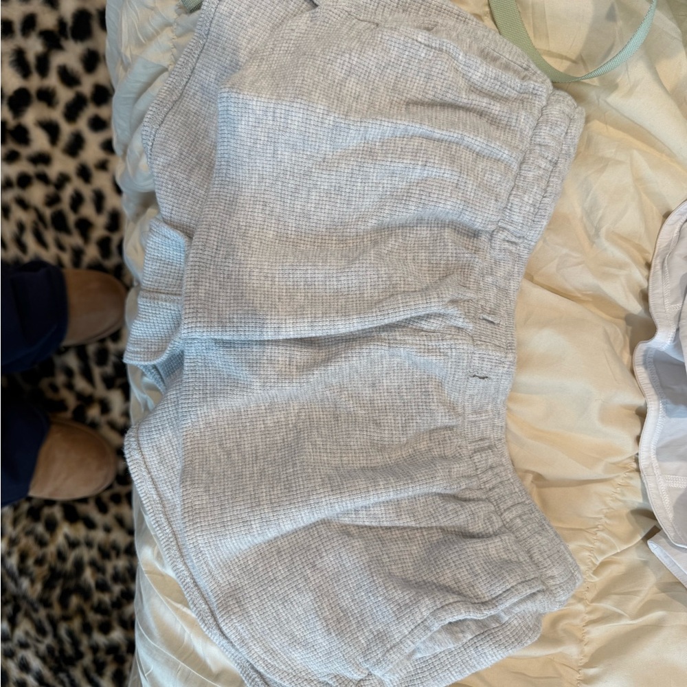 Light Gray Textured Shorts